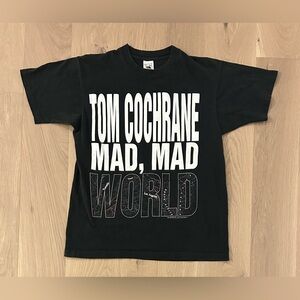 Vintage 1992 Tom Cochrane Mad Mad World Single Stitch Double Sided Tour T-shirt